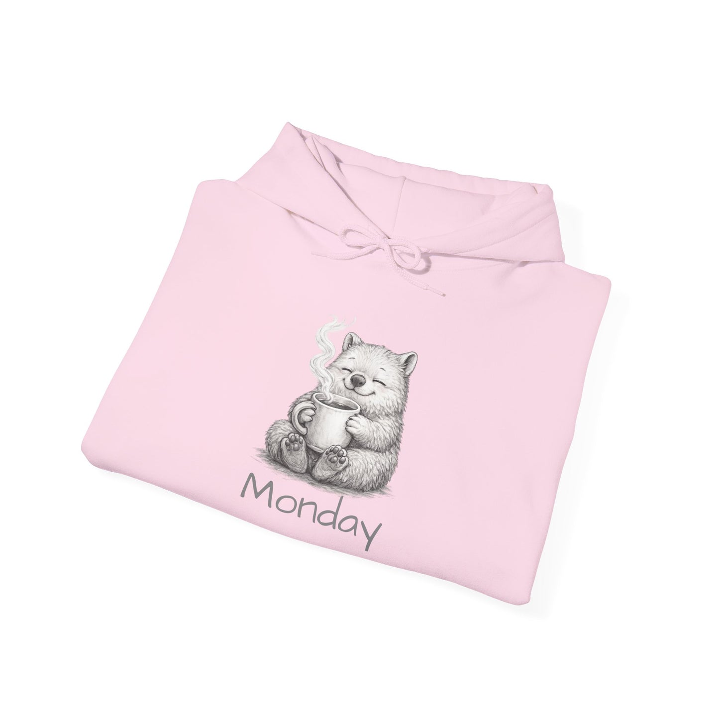 Wombat Coffee Hoodie — Cute Sketch Wombat "Monday" Graphic Sweatshirt