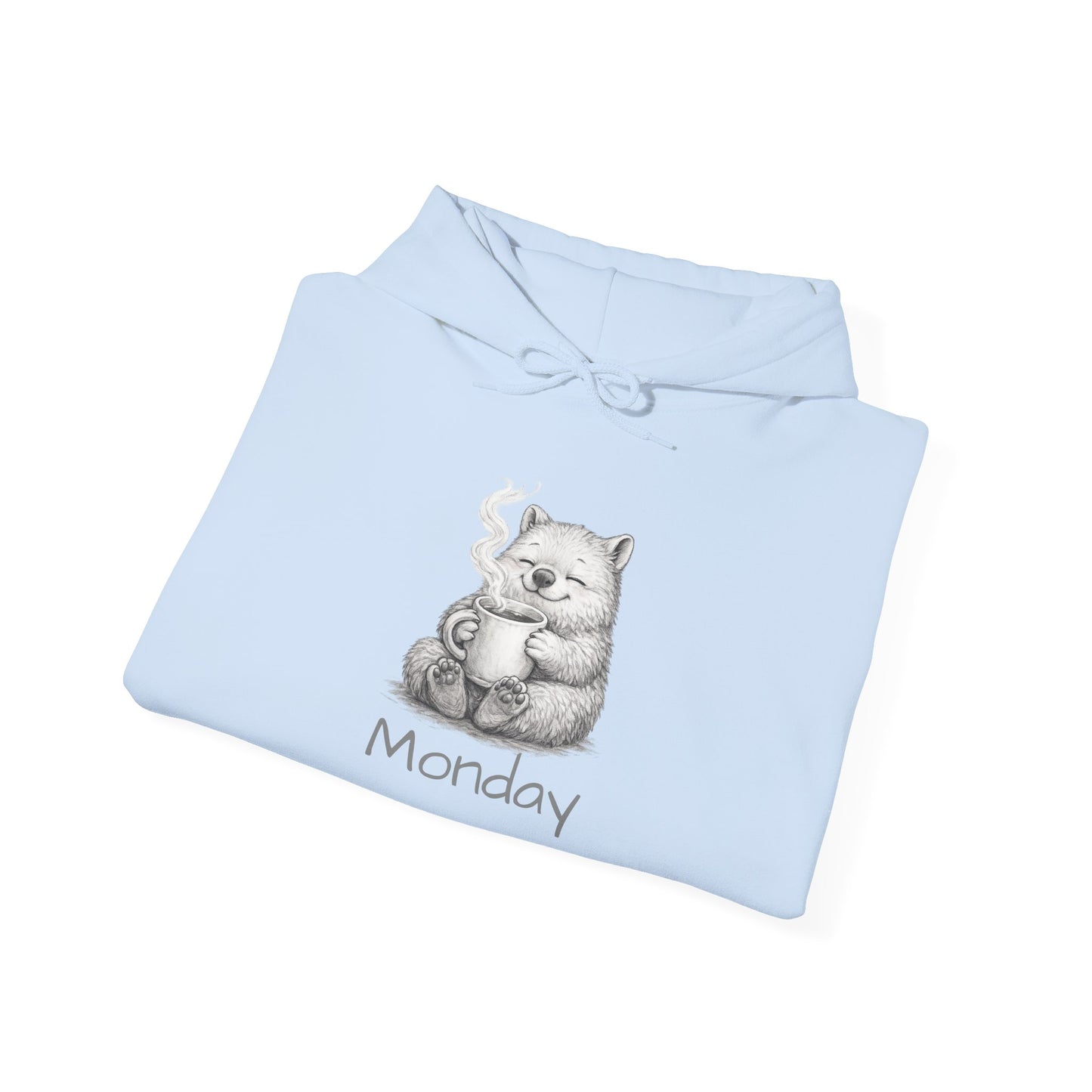 Wombat Coffee Hoodie — Cute Sketch Wombat "Monday" Graphic Sweatshirt