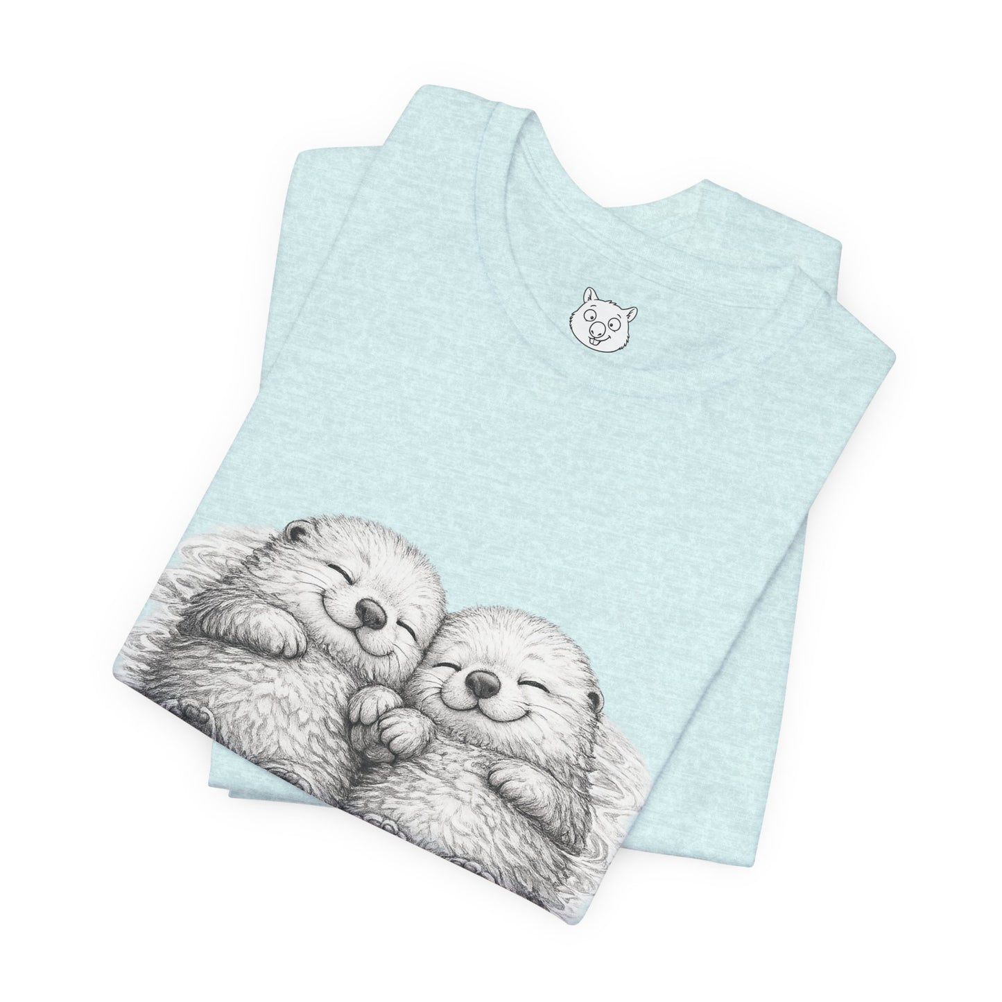 Otter Cuddle T-Shirt – Cute Sleeping Otters Graphic Tee