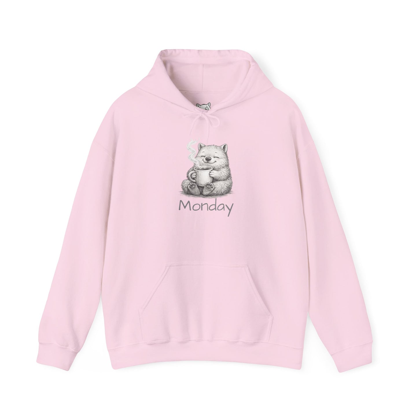 Wombat Coffee Hoodie — Cute Sketch Wombat "Monday" Graphic Sweatshirt