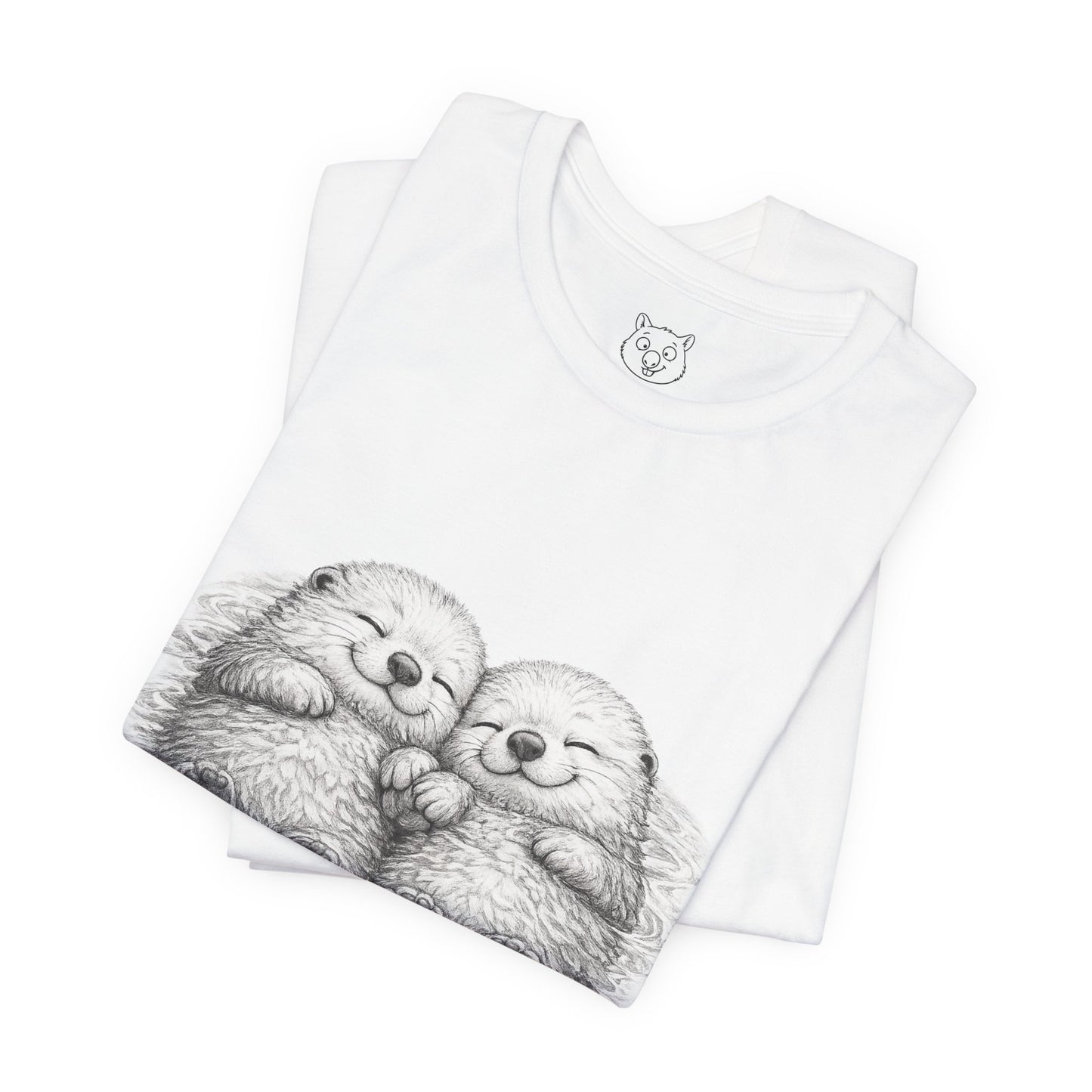 Otter Cuddle T-Shirt – Cute Sleeping Otters Graphic Tee