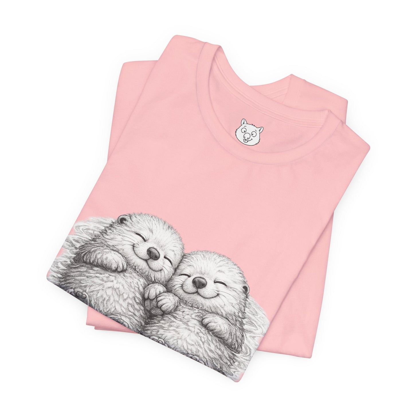 Otter Cuddle T-Shirt – Cute Sleeping Otters Graphic Tee
