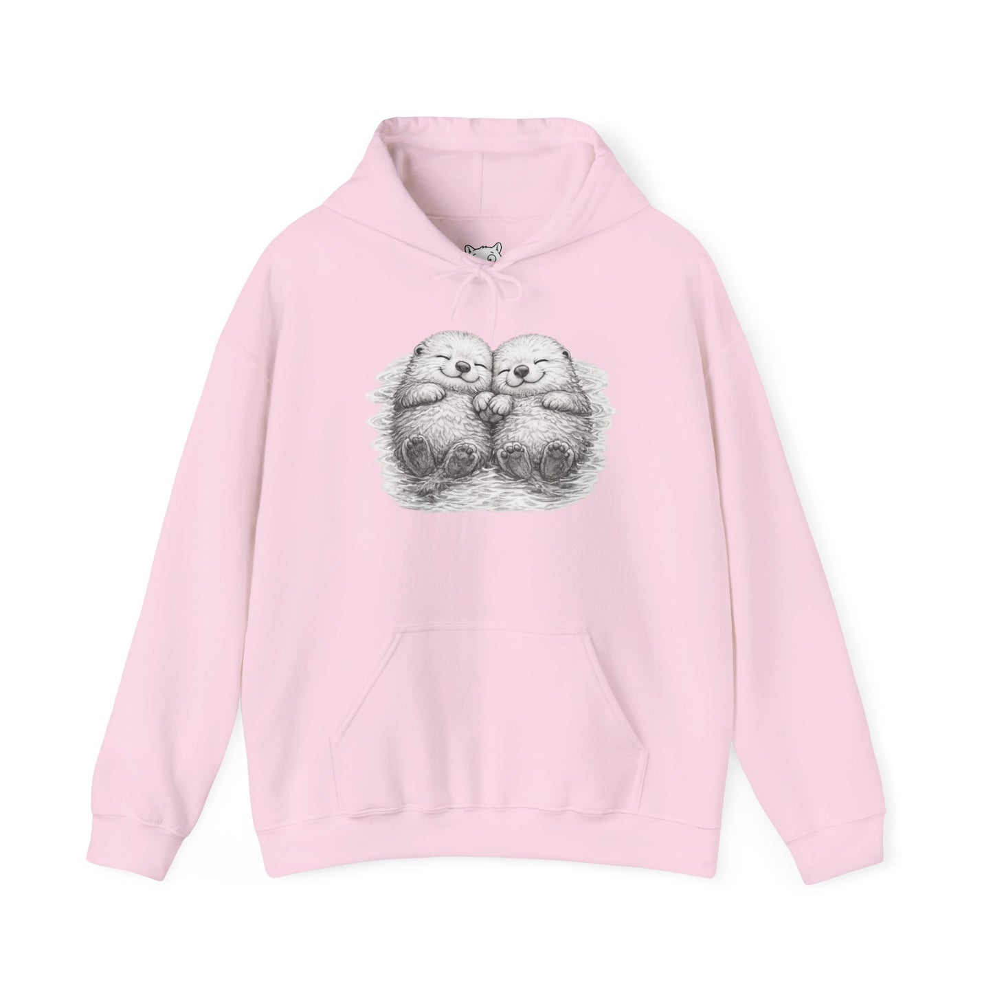 Otter Pair Heart Hoodie – Cute Snuggling Otters Graphic Sweatshirt