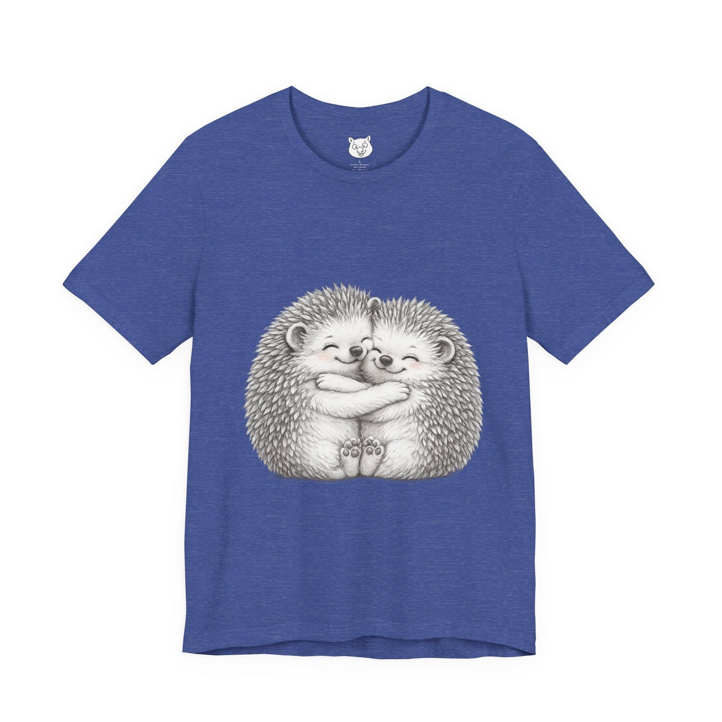 Hedgehog Couple Hug Tee — Cute Illustrated Hugging Hedgehogs Short Sleeve T-Shirt