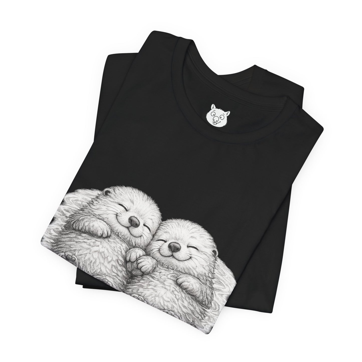 Otter Cuddle T-Shirt – Cute Sleeping Otters Graphic Tee