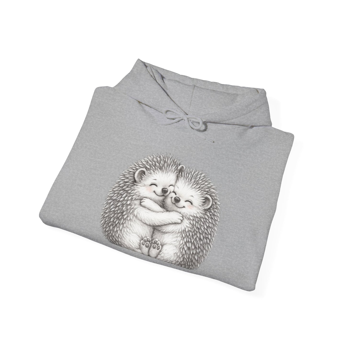 Hedgehog Hug Hoodie — Cute Animal Graphic Sweatshirt, Cozy Gift for Animal Lovers