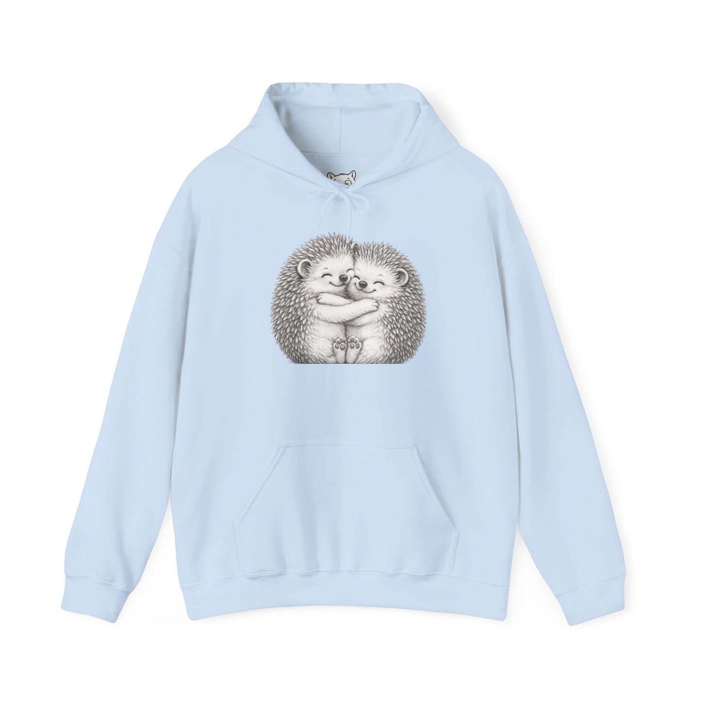 Hedgehog Hug Hoodie — Cute Animal Graphic Sweatshirt, Cozy Gift for Animal Lovers