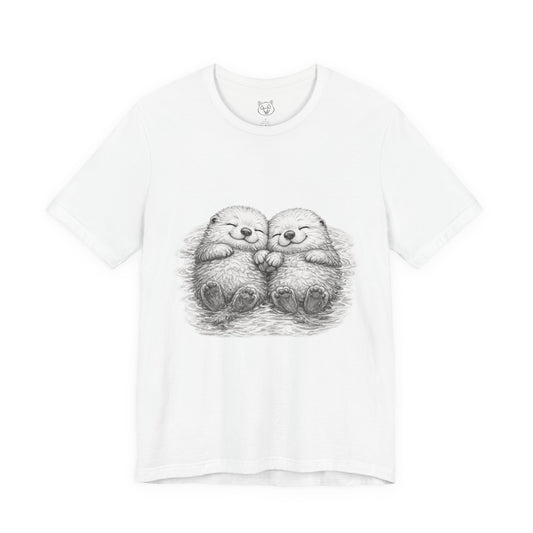 Otter Cuddle T-Shirt – Cute Sleeping Otters Graphic Tee