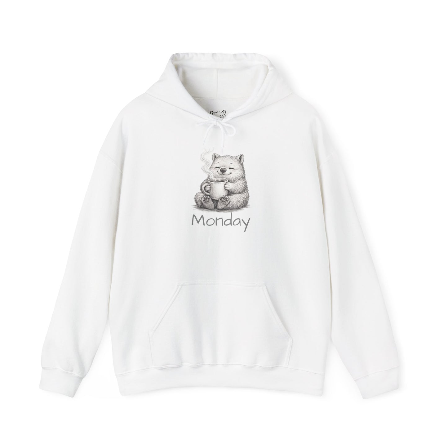 Wombat Coffee Hoodie — Cute Sketch Wombat "Monday" Graphic Sweatshirt