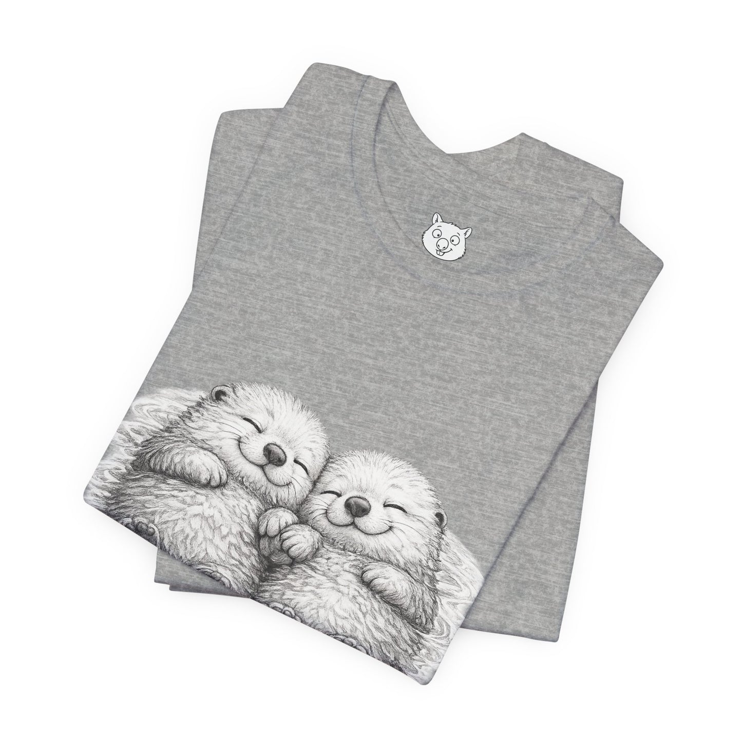 Otter Cuddle T-Shirt – Cute Sleeping Otters Graphic Tee