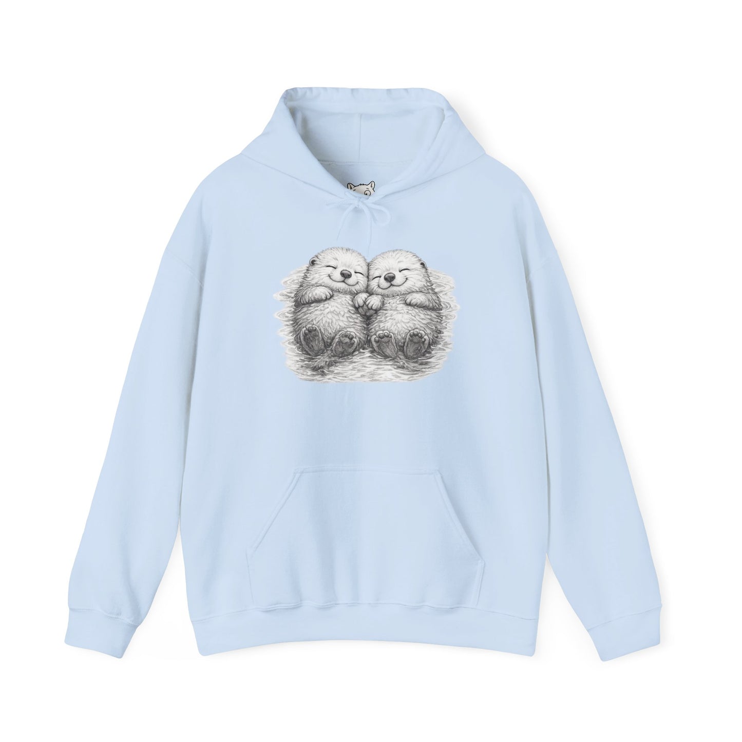 Otter Pair Heart Hoodie – Cute Snuggling Otters Graphic Sweatshirt
